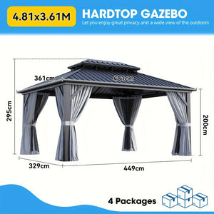 Terraliving Rectangular All-Weather Hardtop Gazebo