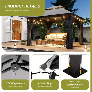 TerraLiving  Double-Vented Roof Gazebo