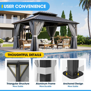 Terraliving Rectangular All-Weather Hardtop Gazebo