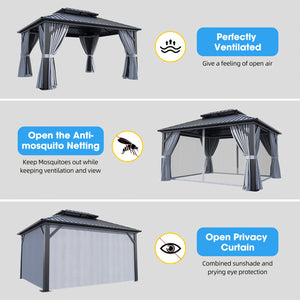 Terraliving Rectangular All-Weather Hardtop Gazebo