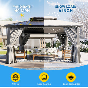 Terraliving Rectangular All-Weather Hardtop Gazebo