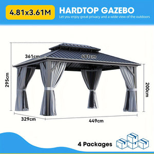 Terraliving Rectangular All-Weather Hardtop Gazebo