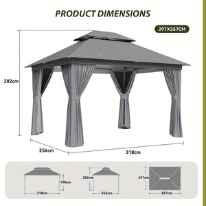 TerraLiving  Double-Vented Roof Gazebo