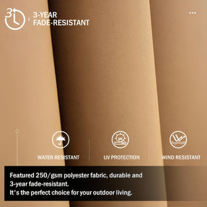 Terraliving Cantilever Umbrella with Integrated LED Lighting, Reinforced Powder-Coated Aluminium Ribs and Pole