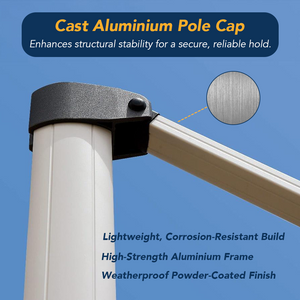 Terraliving Cantilever Umbrella - Integrated LED, Fibreglass Ribs, Aluminium Pole (Powder-Coated) -Beige Color