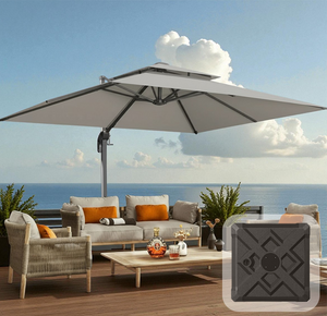 Terraliving Cantilever Umbrella - Integrated LED, Fibreglass Ribs, Aluminium Pole (Powder-Coated)