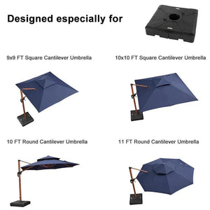 Umbrella Base, 115–200 kg Heavy-Duty Refillable HDPE Stand for Patio, Garden and Poolside Stability